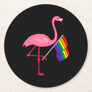 Gay Pride Rosa Flamingo Lgbt Monatsgeschenke Runder Pappuntersetzer