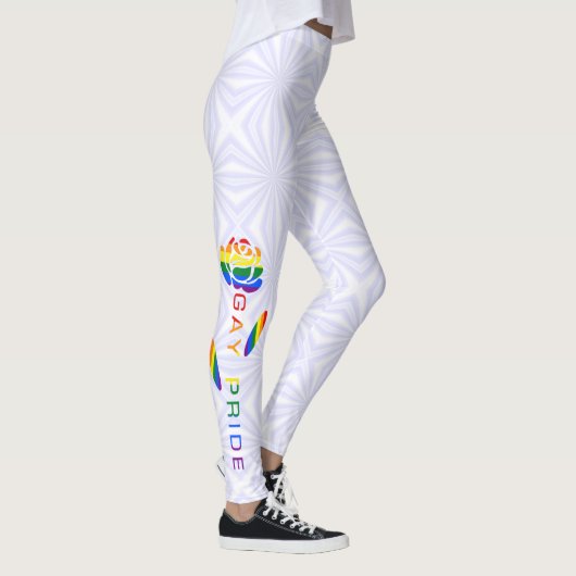 Gay Pride-Rose-Regenbogenflagge Leggings (Rechts)