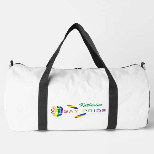 Gay Pride Rose Regenbogenflagge Personalisiert Duffle Bag (Vorderseite)