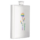 Gay Pride Rose Regenbogenflagge Personalisiert Flachmann (Rechts)