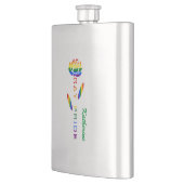 Gay Pride Rose Regenbogenflagge Personalisiert Flachmann (Links)