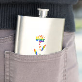 Gay Pride Rose Regenbogenflagge Personalisiert Flachmann (Beispiel)