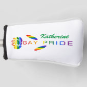 Gay Pride Rose Regenbogenflagge Personalisiert Golf Headcover (Vorderseite)