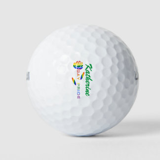 Gay Pride Rose Regenbogenflagge Personalisiert Golfball
