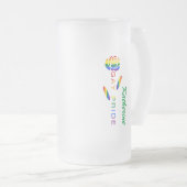Gay Pride Rose Regenbogenflagge Personalisiert Mattglas Bierglas (VorderseiteRechts)