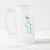 Gay Pride Rose Regenbogenflagge Personalisiert Mattglas Bierglas (Links)