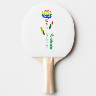 Gay Pride Rose Regenbogenflagge Personalisiert Tischtennis Schläger
