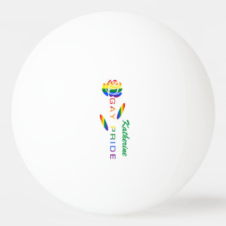 Gay Pride Rose Regenbogenflagge Personalisiert Tischtennisball
