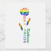 Gay Pride Rose Regenbogenflagge Personalisiert Weinetikett (Einzelnes Label)