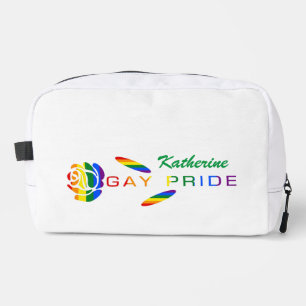 Gay Pride Rose Regenbogenflagge personalisierter N Waschbeutel