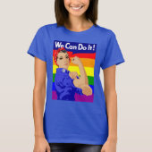 GAY PRIDE ROSIE DER RIVETER MIT RAINBOW FLAG T-Shirt (Vorderseite)