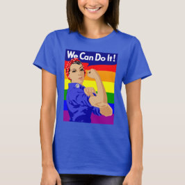 GAY PRIDE ROSIE DER RIVETER MIT RAINBOW FLAG T-Shirt