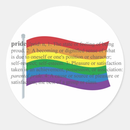Gay Pride Runder Aufkleber (Vorderseite)