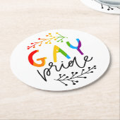 Gay Pride Runder Pappuntersetzer (Angewinkelt)