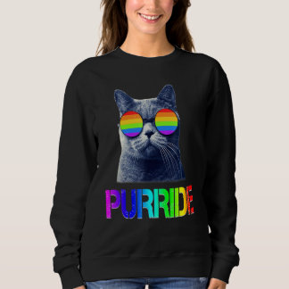 Gay Pride S LGBT Cat Purride Support Sweatshirt