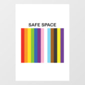 Gay Pride Safe Space - inklusive Farben Fensteraufkleber (Blatt)