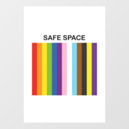 Gay Pride Safe Space - inklusive Farben Fensteraufkleber
