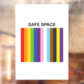 Gay Pride Safe Space - inklusive Farben Fensteraufkleber (Blatt 2)