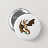 Gay Pride-Schläger-Drache Button (Vorne & Hinten)