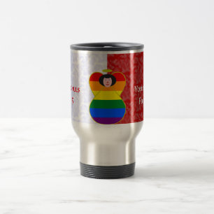 Gay Pride schwarze Engelsflagge rot weiß persönlic Reisebecher