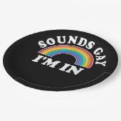 Gay Pride Shirts Männer LGBT Rainbow Sounds Gay Pappteller (Schrägansicht)