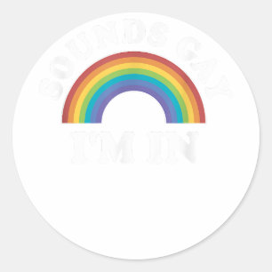 Gay Pride Shirts Männer LGBT Rainbow Sounds Gay Runder Aufkleber