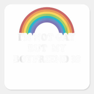 Gay Pride Shirts Männer LGBT Regenbogen nicht Gay, Quadratischer Aufkleber