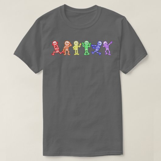 Gay Pride Skeleton LGBT Rainbow Ally Funny Niedlic T-Shirt (Design vorne)