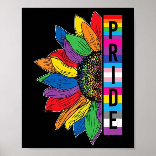 Gay Pride Sonnenblumen LGBT Sensibilisierungsmonat Poster (Vorne)