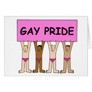 Gay Pride Spaß Cartoon Männer in rosa Unterhosen