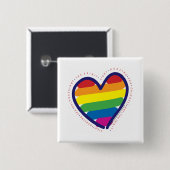Gay Pride Spirit Heart Button (Vorne & Hinten)