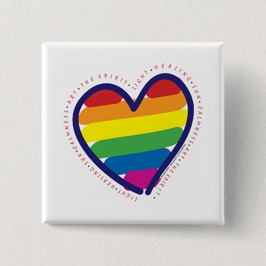 Gay Pride Spirit Heart Button (Vorderseite)