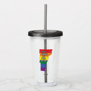 Gay Pride Staat  Vermont Acryltrinkbecher