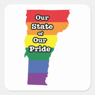 Gay Pride Staat   Vermont Quadratischer Aufkleber