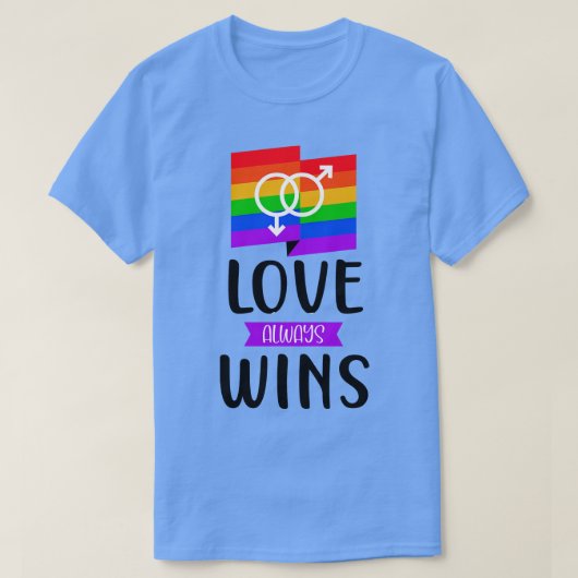 Gay Pride Statement-Liebe gewinnt LGBT Sprichwort- T-Shirt (Design vorne)
