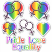 Gay Pride Stickers Rainbow Lesbische Liebe Decals Aufkleber (Vorderseite)