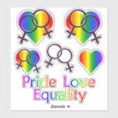 Gay Pride Stickers Rainbow Lesbische Liebe Decals Aufkleber (Blatt)