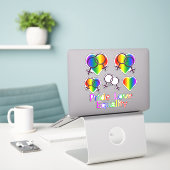 Gay Pride Stickers Rainbow Lesbische Liebe Decals Aufkleber (Laptop auf Schreibtisch)