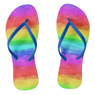 Gay Pride Support Rainbow Watercolor LGBTQ Badesandalen