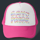 GAY PRIDE Sweet Rainbow Handlettern Herz Truckerkappe<br><div class="desc">Passen Sie diese coole Kappe an,  indem Sie Ihren eigenen Text hinzufügen. Karo in meinem Shop für weitere Artikel! Wenn du es kaufst,  danke! Stellen Sie sicher,  dass Sie ein Bild auf Instagram von ihm in Aktion teilen und mich @shoshannahscribbles markieren:)</div>