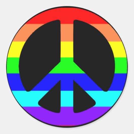 Gay Pride-Symbol-Stickers (Text optional) Runder Aufkleber (Vorderseite)