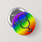 Gay Pride Tasten Rainbow Man Liebe Tasten Geschenk Button (Vorne & Hinten)