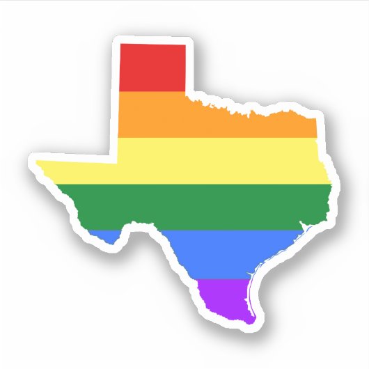 Gay Pride | Texas Rainbow Aufkleber (Vorderseite)