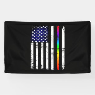 Gay Pride Thin Rainbow Line Amerikanische Flagge Banner