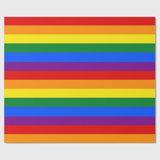 Gay Pride Thin Stripe Geschenkpapier (Flach)