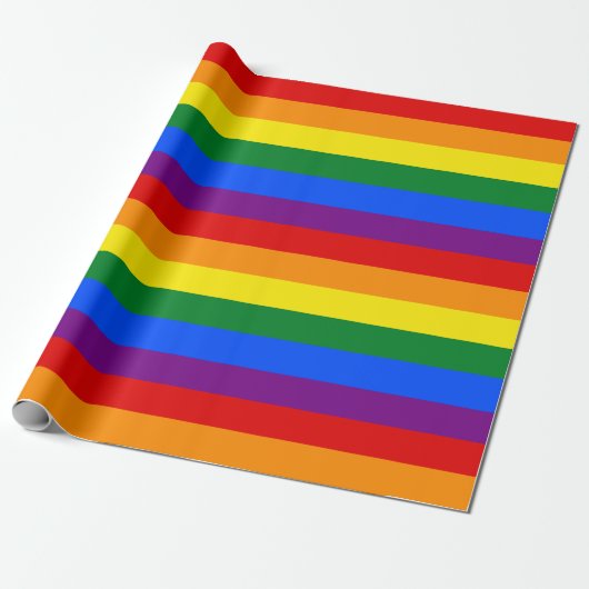 Gay Pride Thin Stripe Geschenkpapier (Ungerollt)