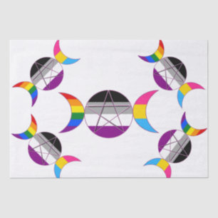 Gay Pride Triple Moon Goddess Pentagramm Seidenpapier