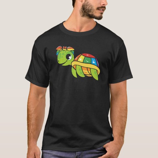 Gay Pride Turtle LGBT Q Cute Animal Rainbow Pride T-Shirt (Vorderseite)