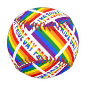 Gay Pride- und Regenbogenflagge mit Ihrem Namen Baseball (Rückseite)