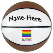 Gay Pride- und Regenbogenflagge mit Ihrem Namen Basketball (Vorderseite)